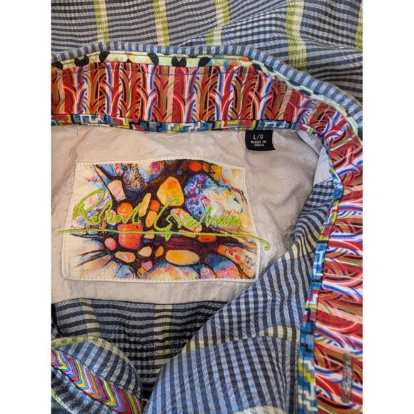 Robert Graham Large Casual Shirt Flip Cuff, stripes, Button Down - Picture 5 of 6